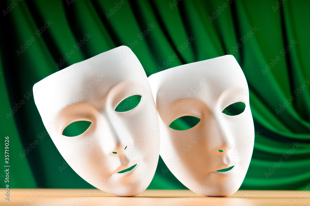 Masks with theatre concept Masks with theatre concept