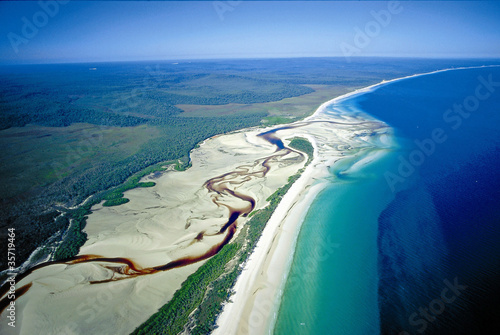 Aerial of Fraser Island. photo