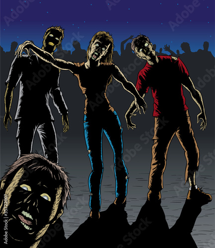 A horde of hungry zombies.