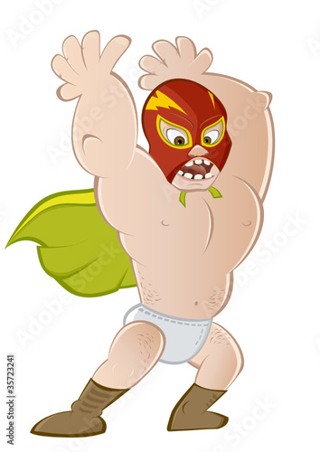 wrestler cartoon mexikanisch