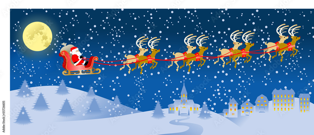 Naklejka premium Santa sleigh