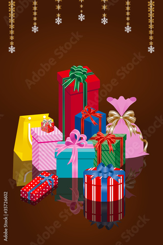 Many gift boxes