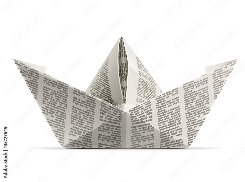Naklejka premium paper ship origami
