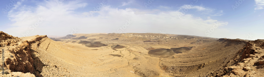 Panorama of Ramon Crater in Negev Desert. Panorama of Ramon Crater in Negev Desert.