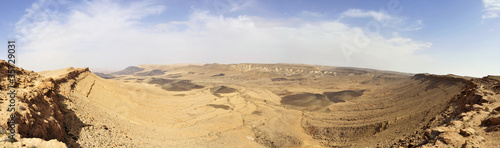Panorama of Ramon Crater in Negev Desert.