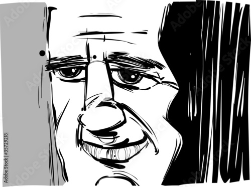 smiling man caricature