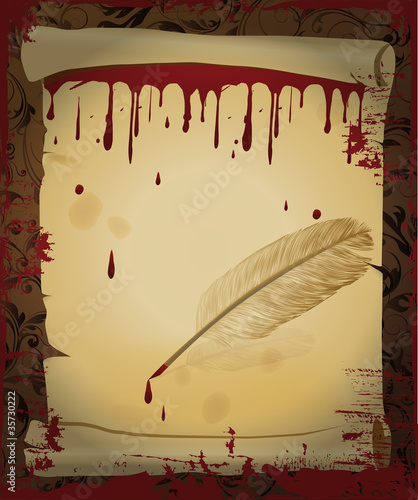 Halloween old paper, vector illustration