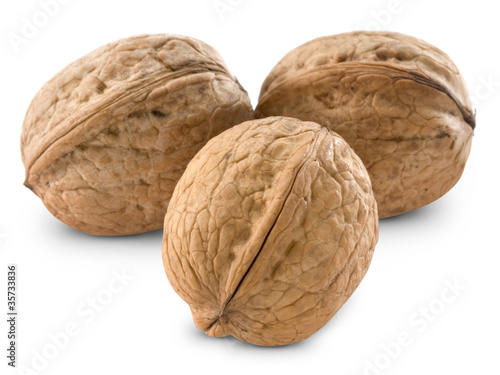 Walnut isolated on white background + Clipping Path