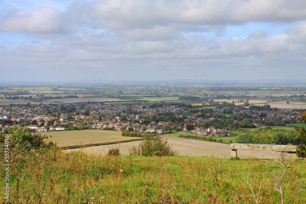 An English Rural Landscape with Town
