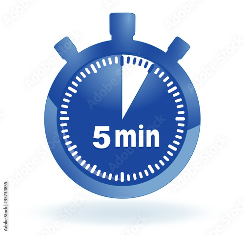 5 minutes sur chronomètre bleu