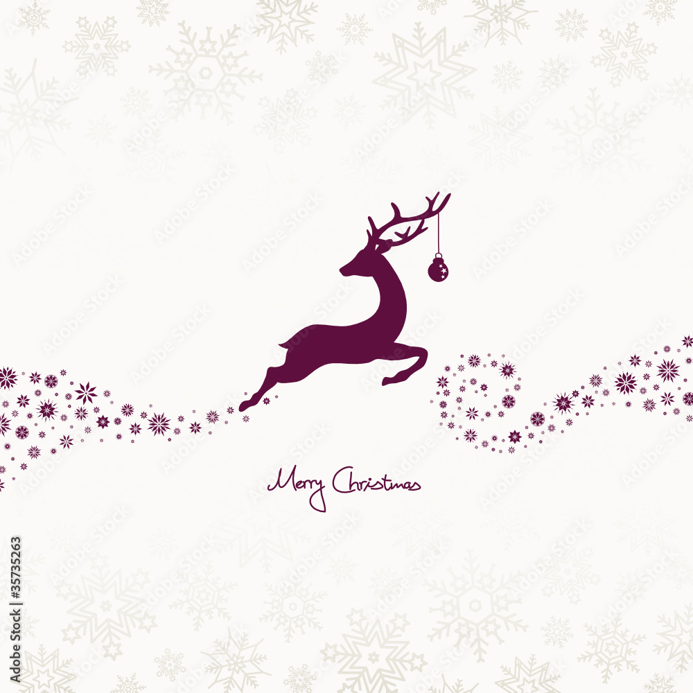 Jumping Reindeer, Christmas Ball & Snowflakes Purple Jumping Reindeer, Christmas Ball & Snowflakes Purple