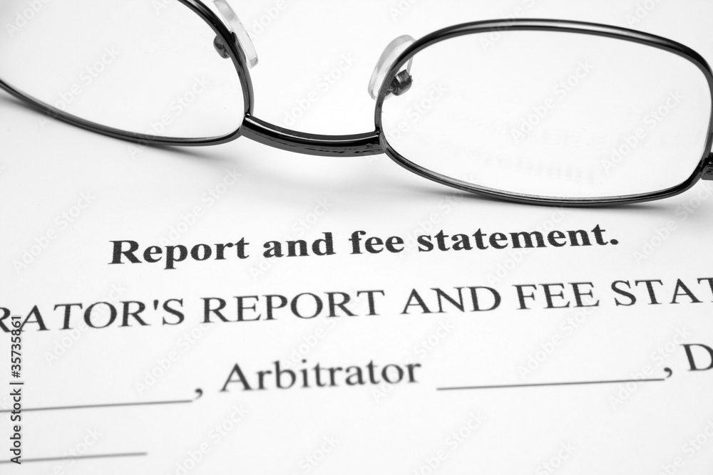 Report and fee statement Report and fee statement