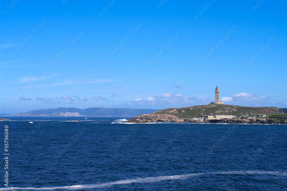 Atlantic seascape with Hercules lighthouse