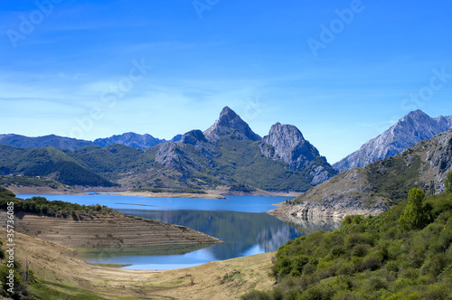 Beautiful mountain landscape with small lake