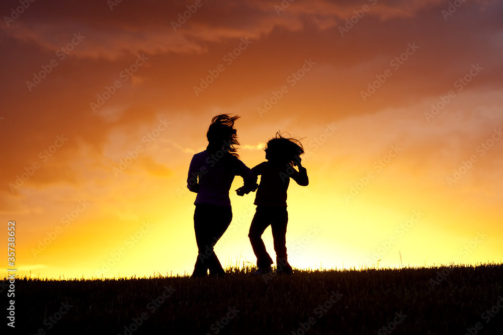 Dancing a jig at sunset.