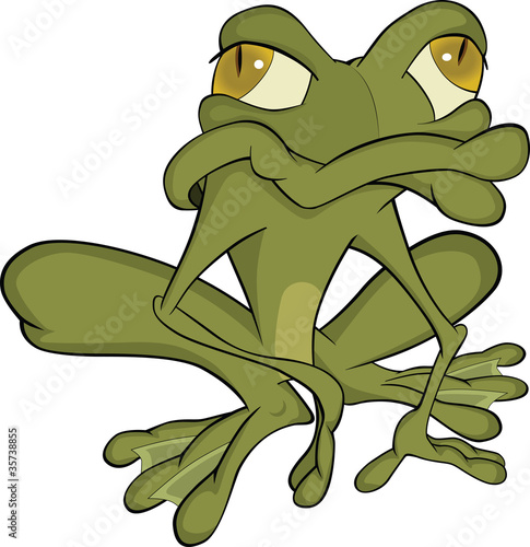 The green toad. Cartoon