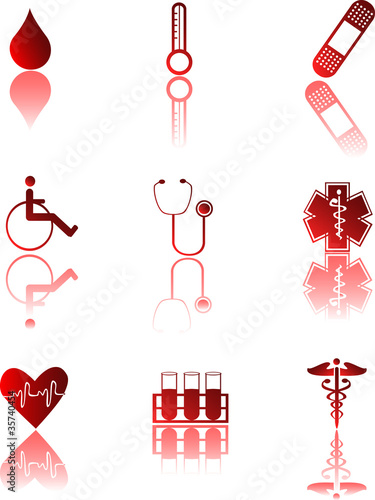 red medical icons