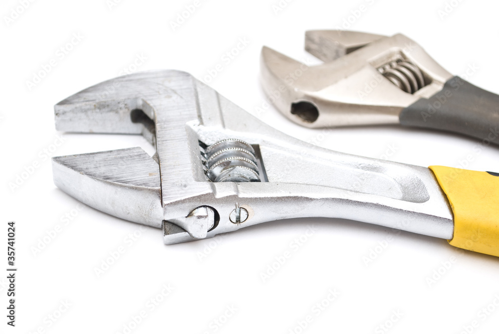 Adjustable wrench isolated on white background Adjustable wrench isolated on white background