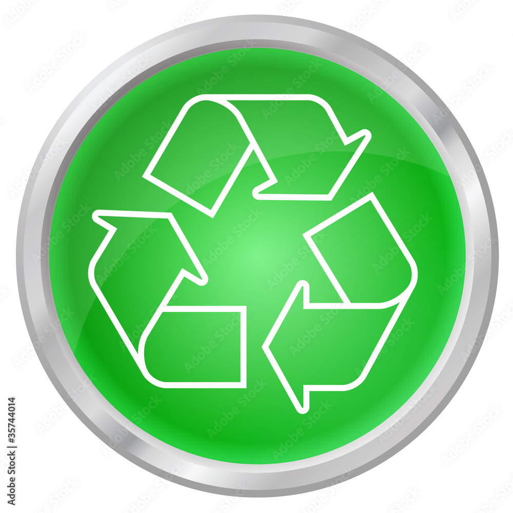 Shiny recycling button Shiny recycling button