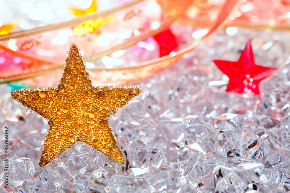 christmas stars in ice background christmas stars in ice background
