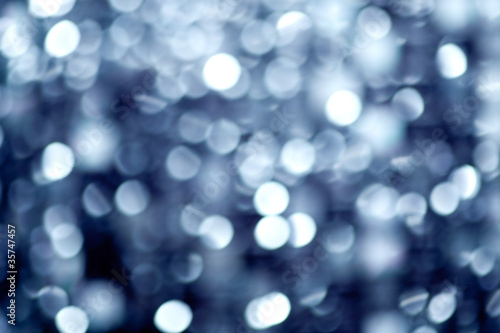 Abstract defocused blur blue christmas lights