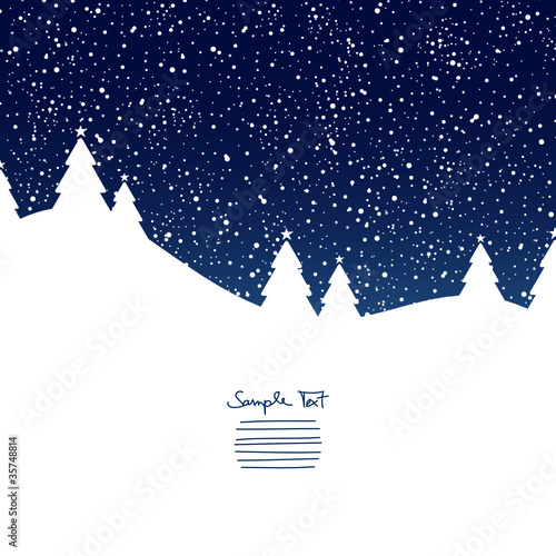 Winter Wonderland Snowfall Blue