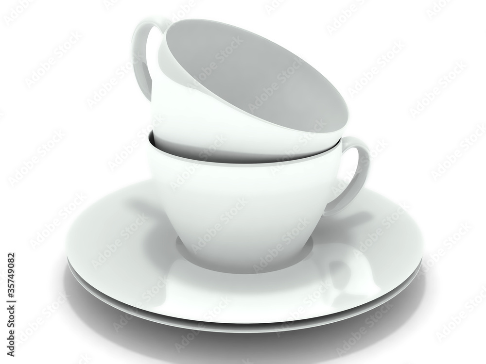 two stacked coffee cups on white two stacked coffee cups on white