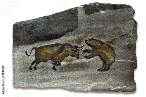 Bull and Bear Markets Cave Painting