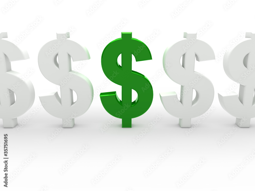 3d dollar green currency