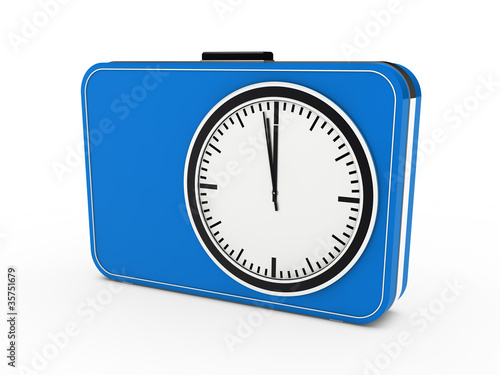 3d time clock alarm blue