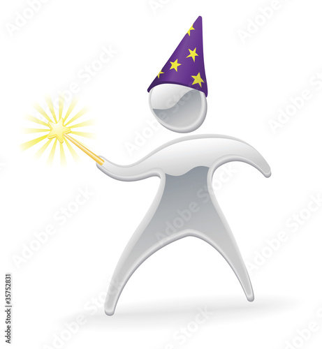Metallic character wizard a...