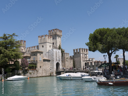 Castle in Sirmione on Lake Garda in Northern Italy