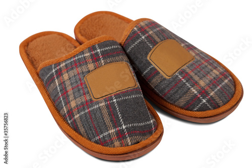 Fotografi Home slipper over white background