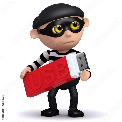 3d Burglar has stolen someones data on a USB drive