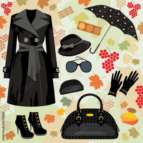Autumn fashion set. vector
