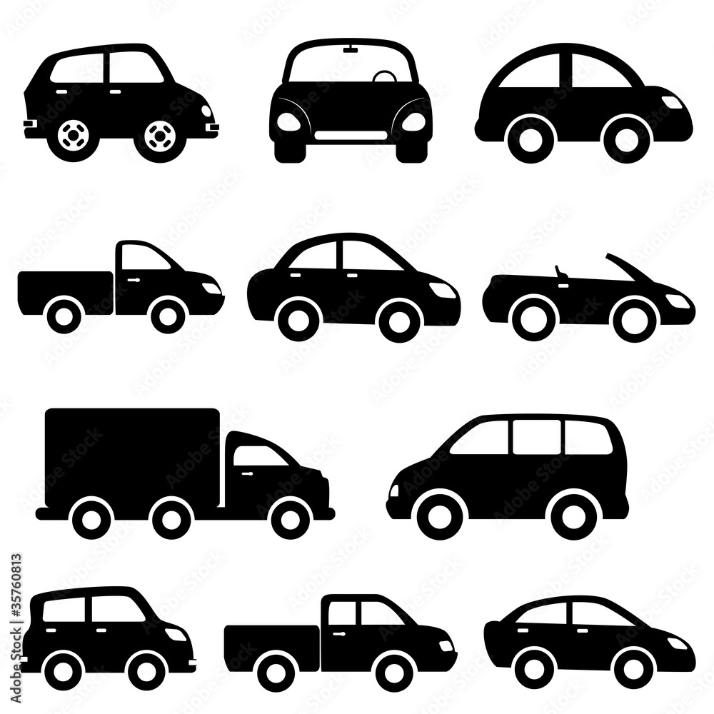 Naklejka premium Car and truck icon set