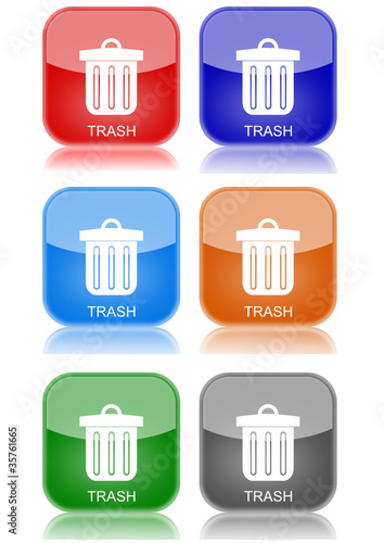 Recycle  "6 buttons of different colors"