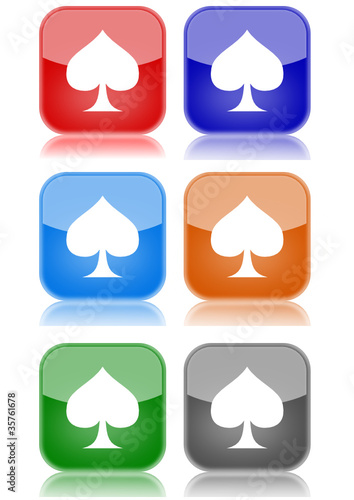 Card symbol  "6 buttons of different colors"