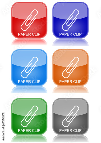 Paper clip  "6 buttons of different colors"
