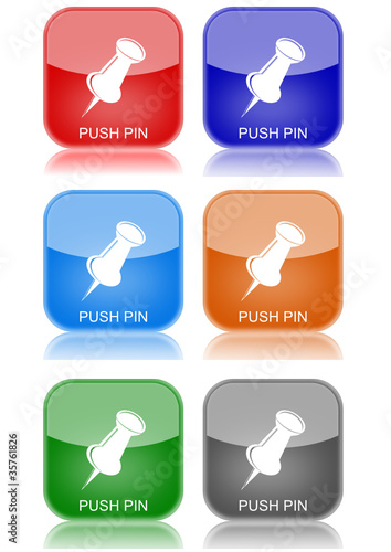 Push Pin  "6 buttons of different colors"