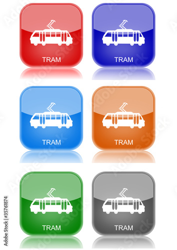 Tram  "6 buttons of different colors"