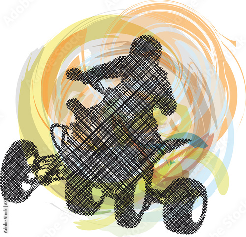 Sketch of Sportsman riding quad bike
