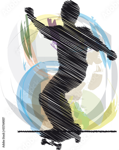 Abstract sketch of skater
