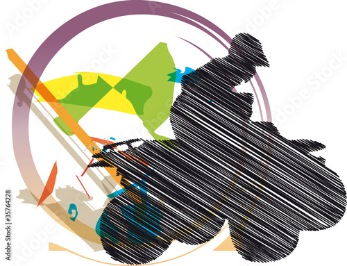Sketch of Sportsman riding quad bike