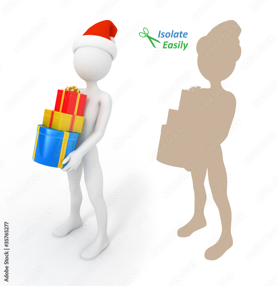 Santa Claus with presents. Isolated easily and paste on any back