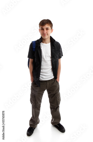 Standing student hands in pockets