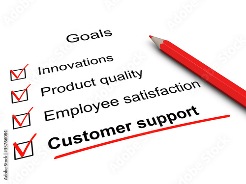 Customer support checklist. Key goals in business
