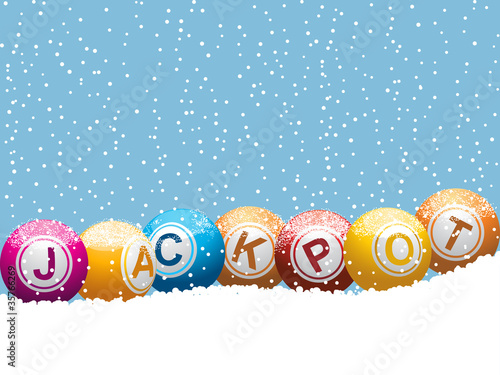 Christmas bingo lottery jackpot background
