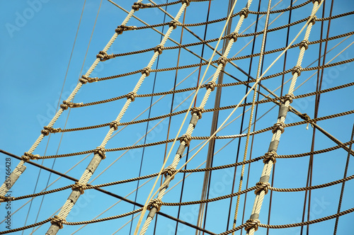 Ropes of sailing boat