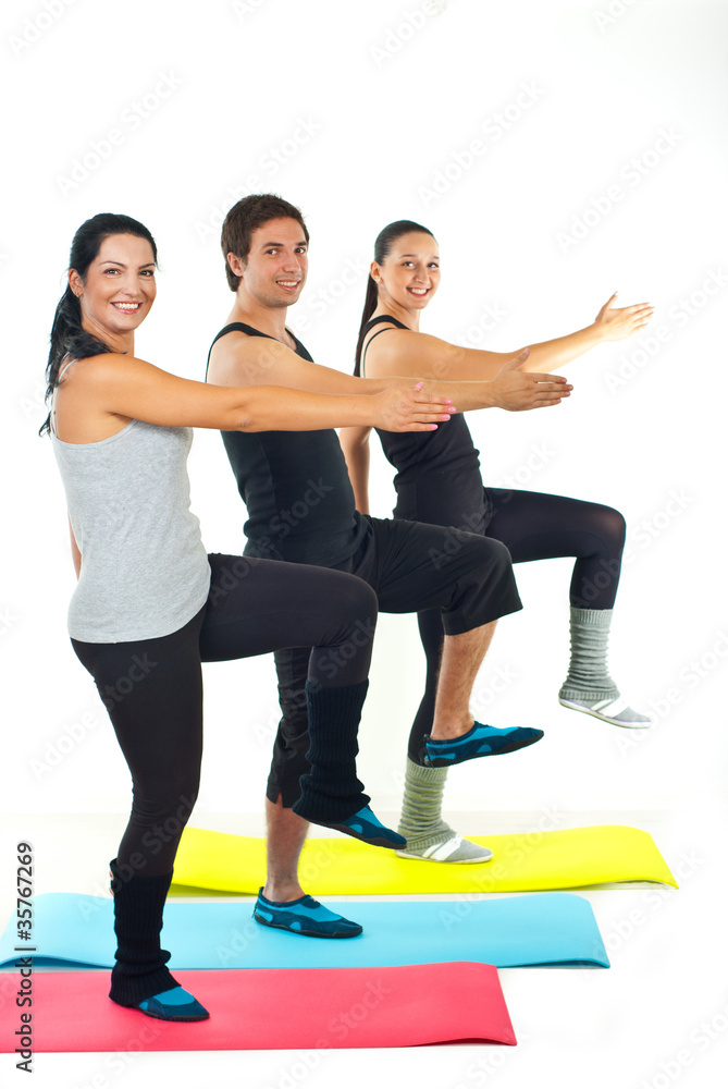 Cheerful sport team workout
